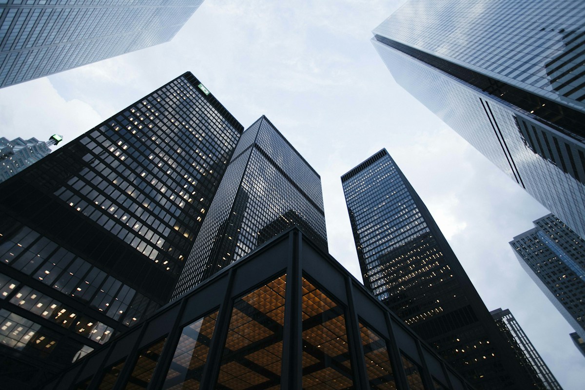 Contemporary business architecture, illustrative photography